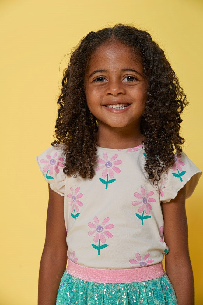 Jubel Meisjes, T-shirt AOP,  Rolling into Spring, Off White