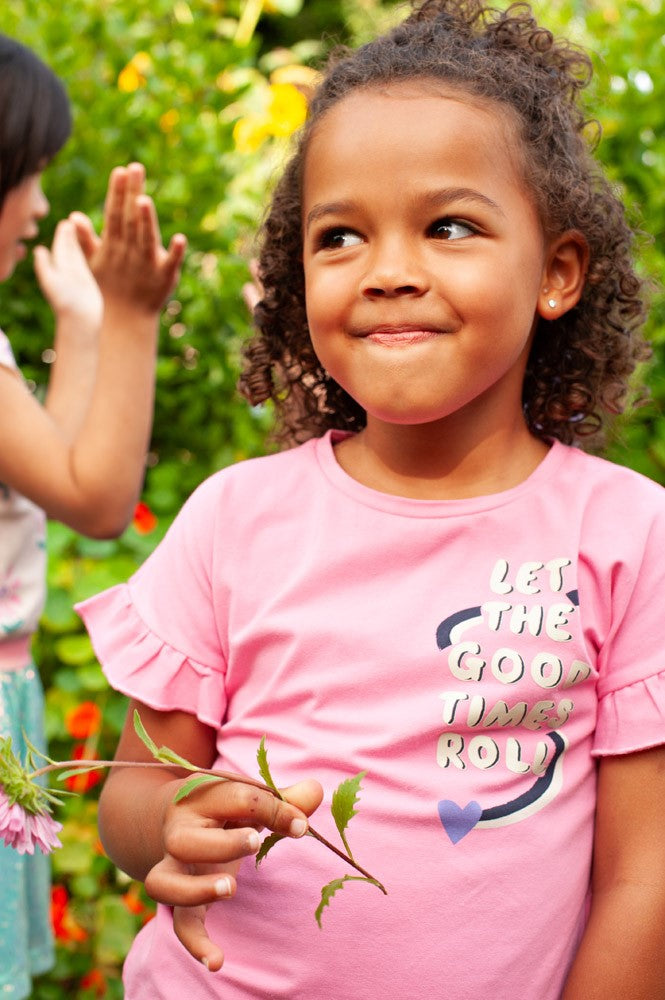 Jubel Meisjes, T-shirt - Rolling into Spring, Roze