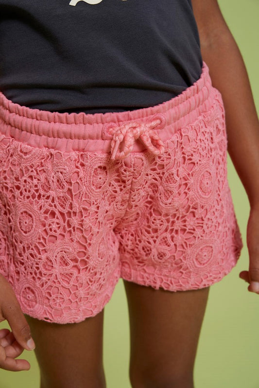 Jubel Meisjes, Short met crochetdetail - Salsa Sunset, Roze