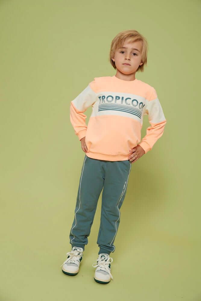 Sturdy Jongens Sweater, Lagoon Legends, Neon Oranje