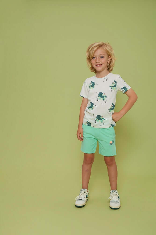 Sturdy Jongens Short, Lagoon Legends, Groen