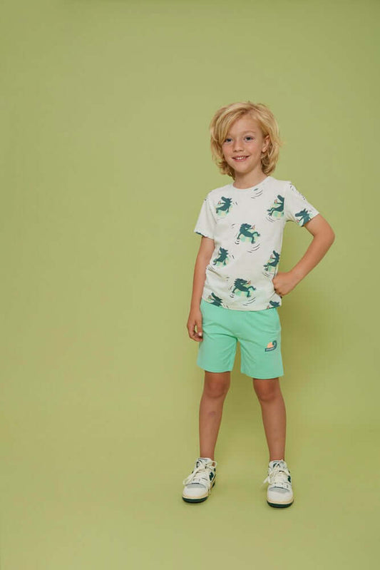 Sturdy Jongens Short, Lagoon Legends, Groen