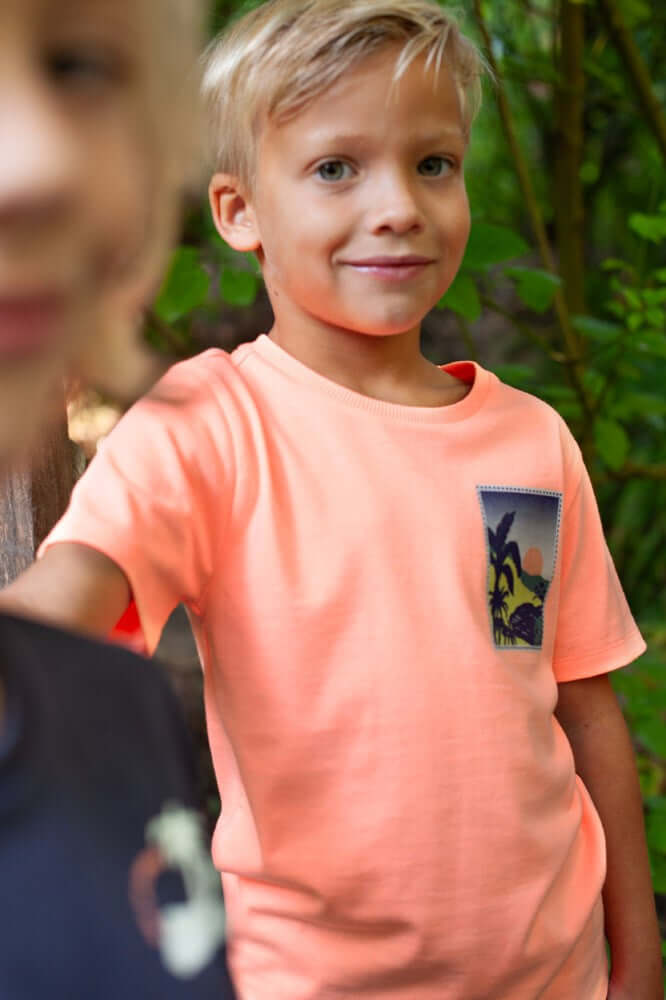 Sturdy Jongens T-shirt, Lagoon Legends, Neon Oranje