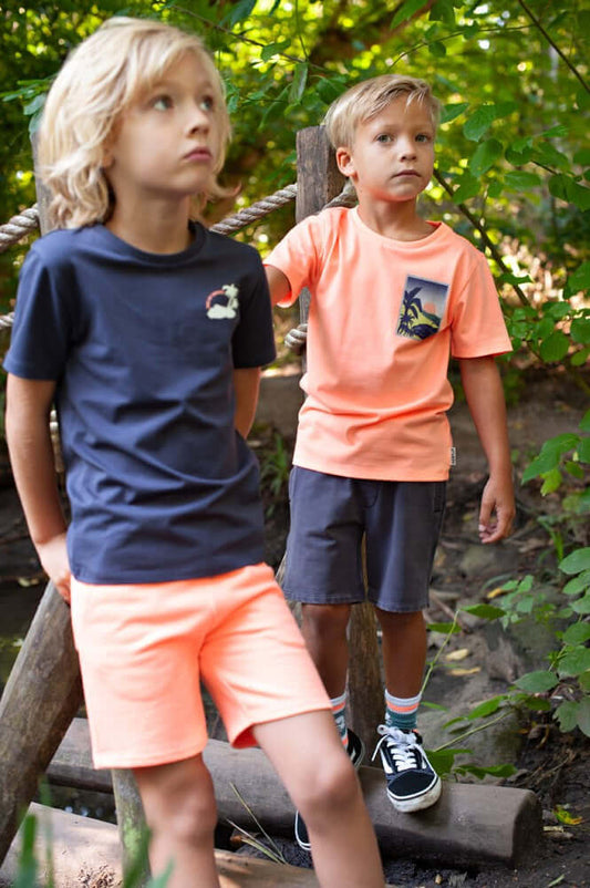 Sturdy Jongens Short, Lagoon Legends, Neon Oranje