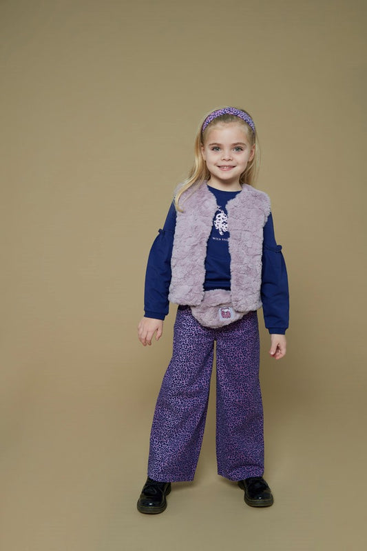 Jubel Flared Broek AOP, WILD SOUL, Lila
