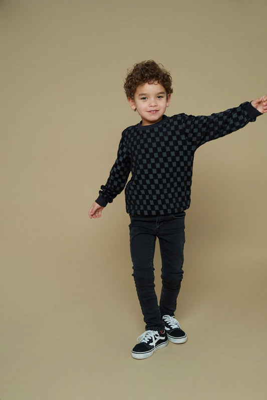 Sturdy Boys Sweater Ruit Badstof, COUCH CLUB, Antraciet