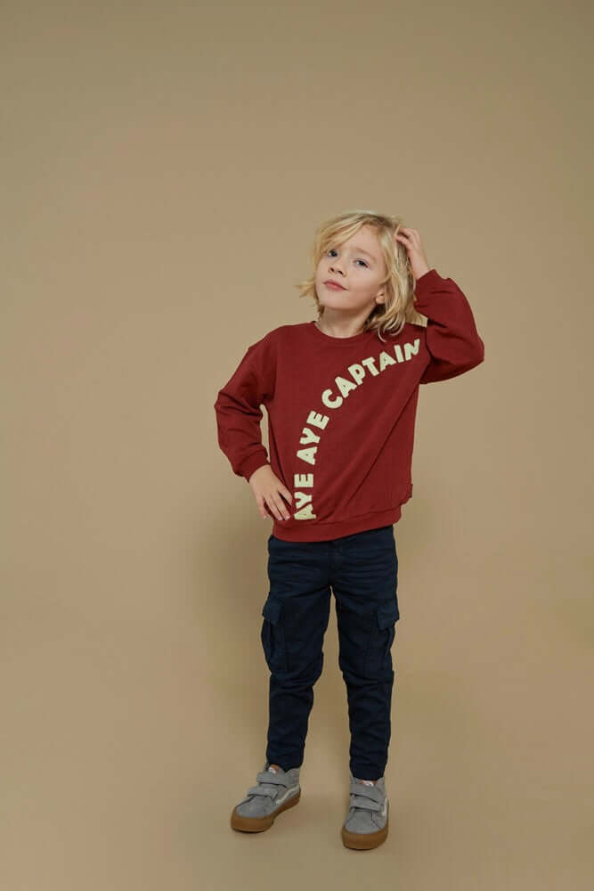 Sturdy Boys Sweater, WAVES AND WHALES, Bordeaux