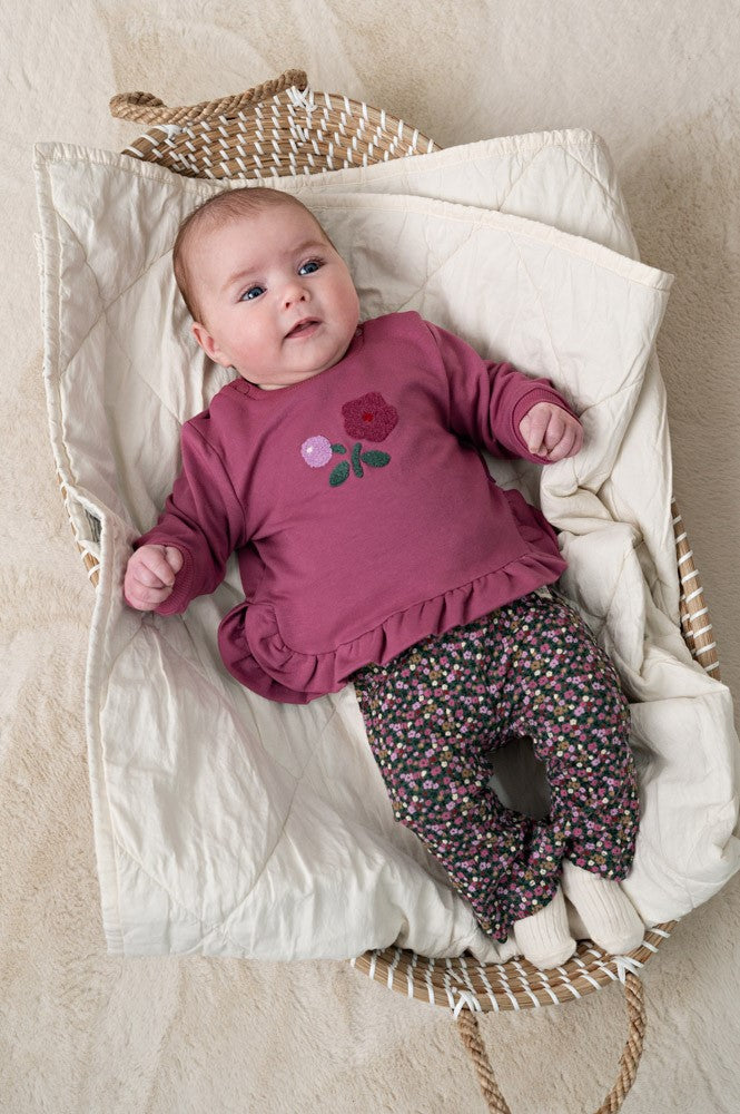 Feetje,Flare broek rib AOP - Afternoon Tea, Groen