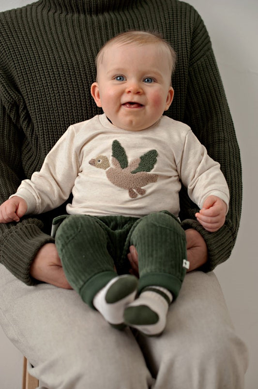 Feetje, Broek velours rib - Wiggle and Waddle, Groen