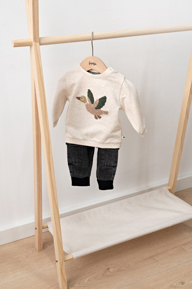 Feetje, Sweater - Wiggle and Waddle, Offwhite Melange