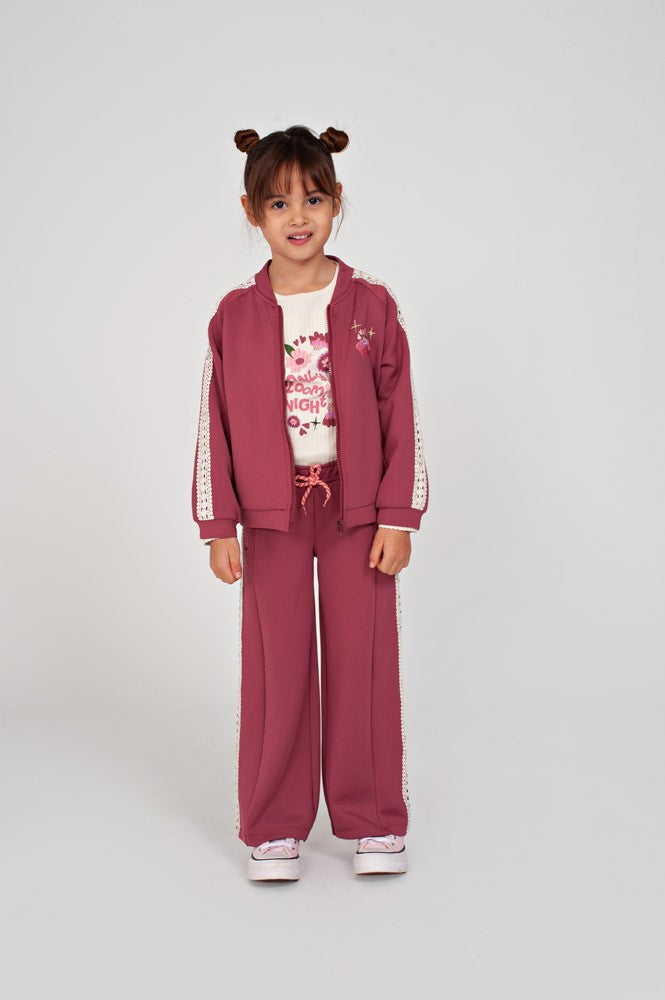 Jubel, Sporty broek - Moon Flowers, Mauve