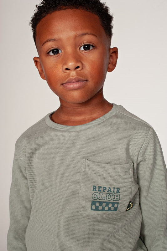 Sturdy, Longsleeve wafelstructuur - Fix It, Jade Groen