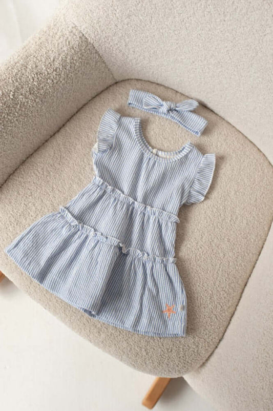 Feetje Meisjes Jurk crinkle streep, Sea La Vie, Lavendel