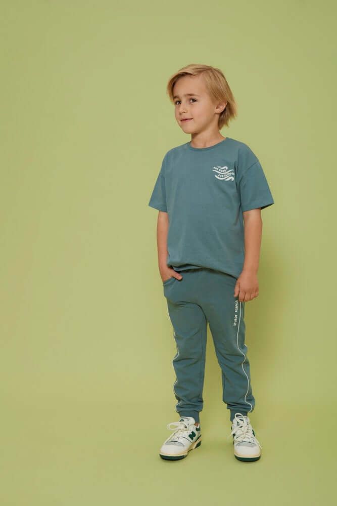 Sturdy Jongens T-shirt oversized, Lagoon Legends, Petrol