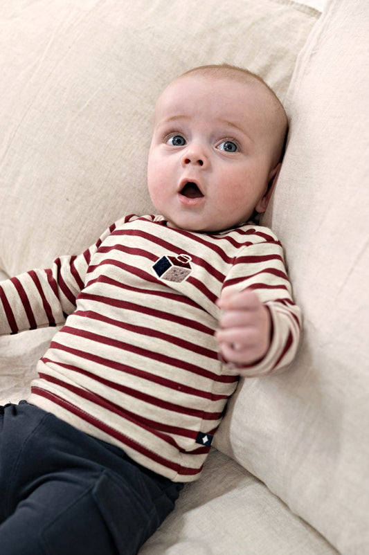 Feetje, Longsleeve streep - Built for Fun, Bordeaux