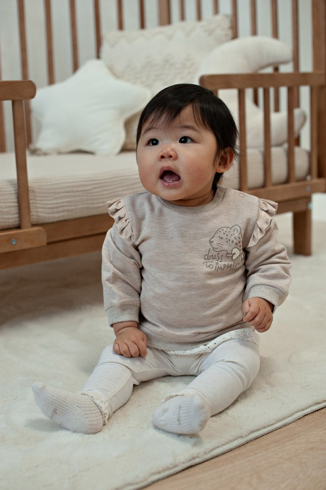 Feetje, Sweater - Dress to Impress,Taupe melange