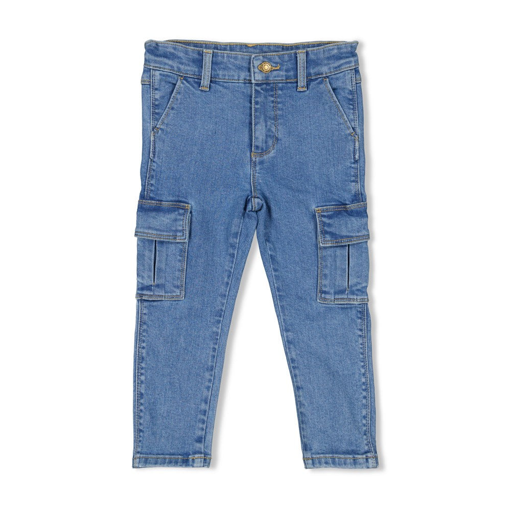 Sturdy Cargo Broek, WINTER DENIMS, Blauw Denim