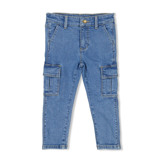 Sturdy Cargo Broek, WINTER DENIMS, Blauw Denim