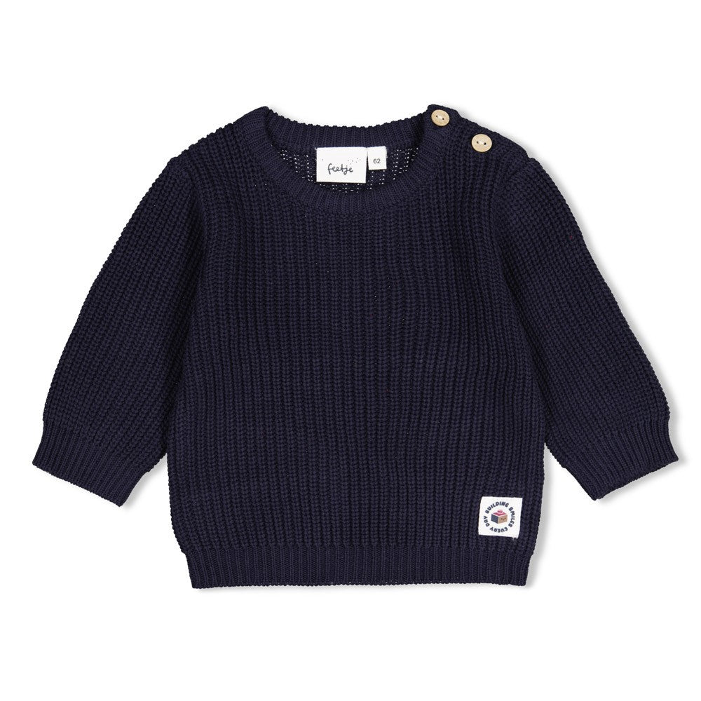 Feetje, Sweater gebreid - Built for Fun,Marine