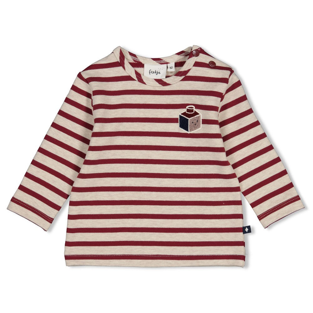 Feetje, Longsleeve streep - Built for Fun, Bordeaux