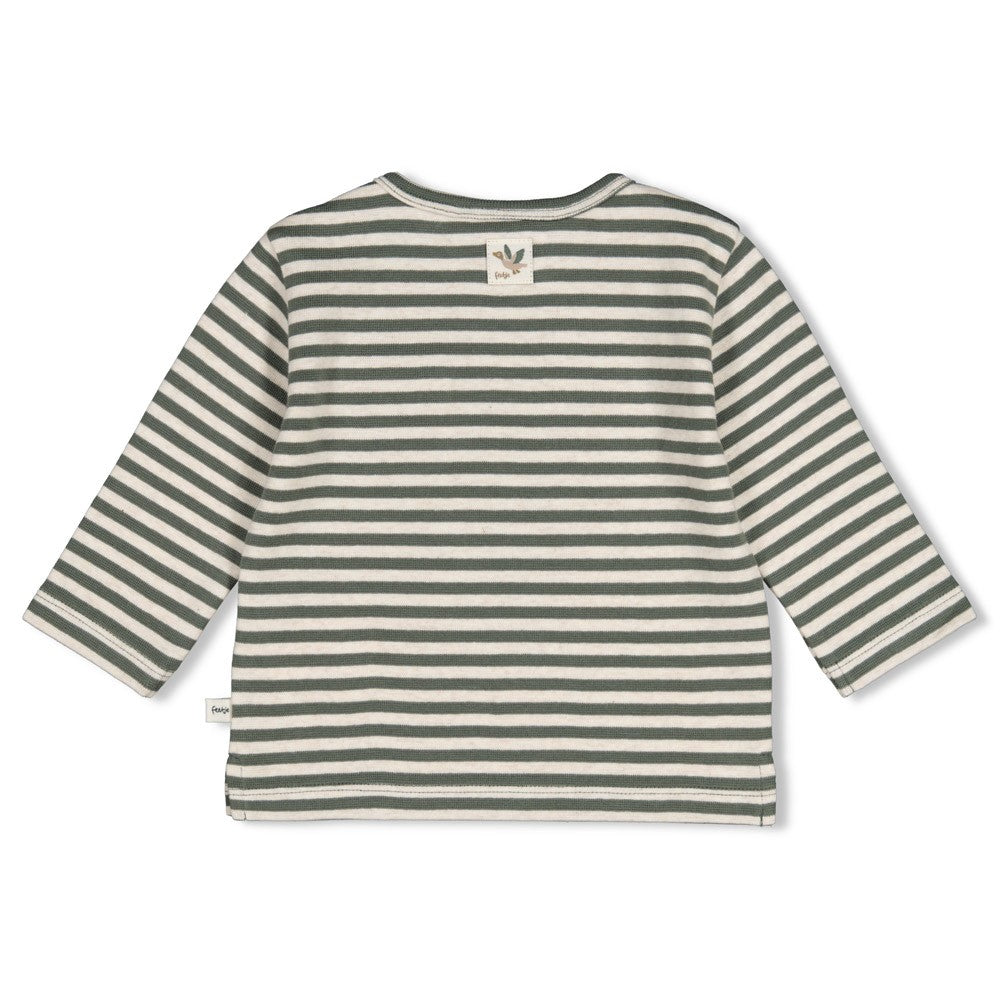 Feetje,Longsleeve rib met streep - Wiggle and Waddle,Groen