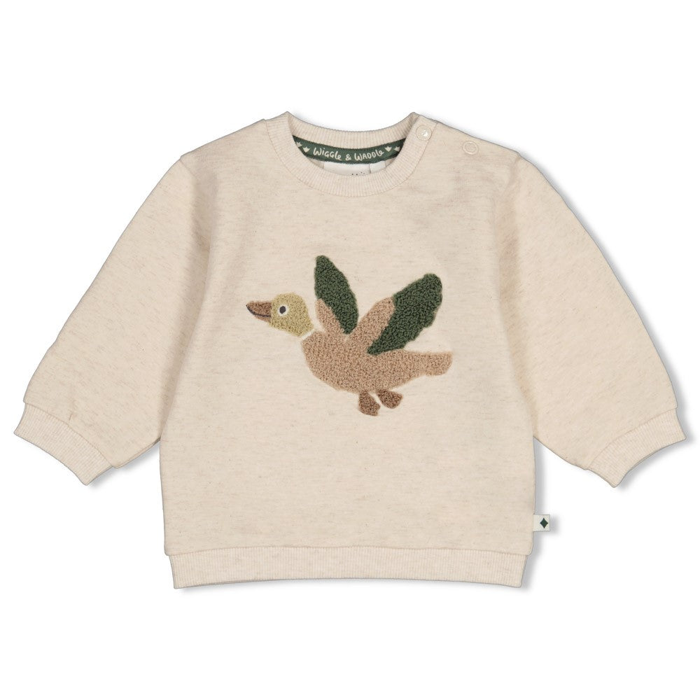 Feetje, Sweater - Wiggle and Waddle, Offwhite Melange