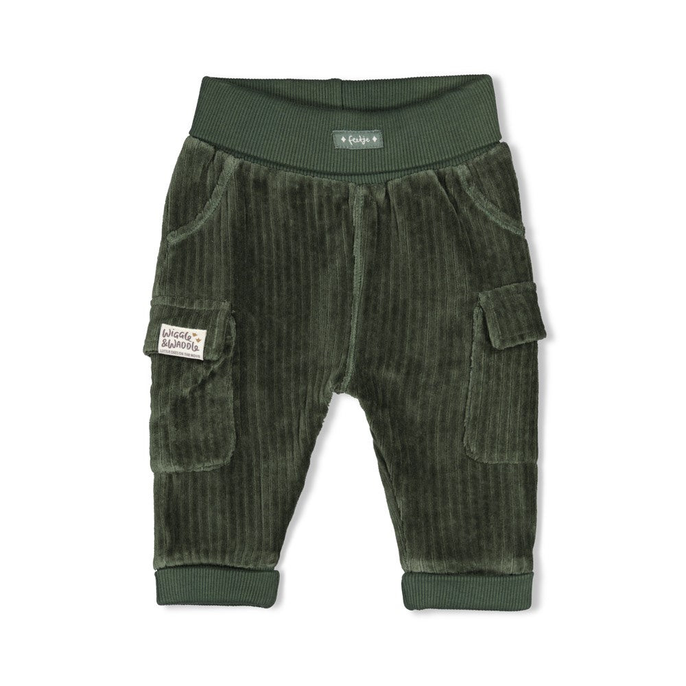Feetje, Broek velours rib - Wiggle and Waddle, Groen