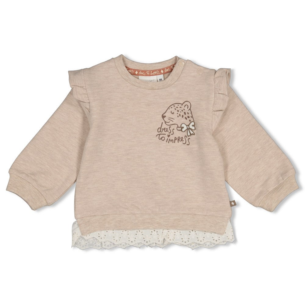 Feetje, Sweater - Dress to Impress,Taupe melange