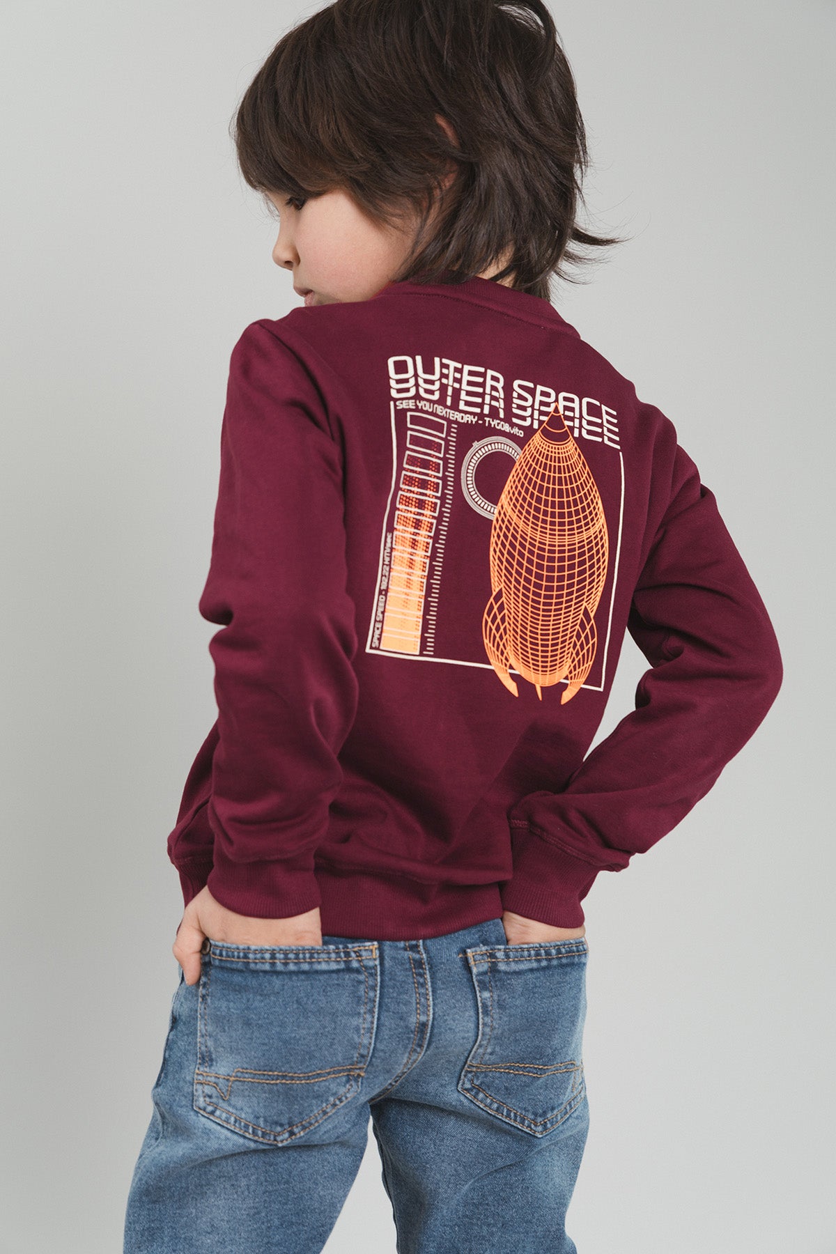 TYGO&vito Jongens, Sweater, SILVER, Merlot