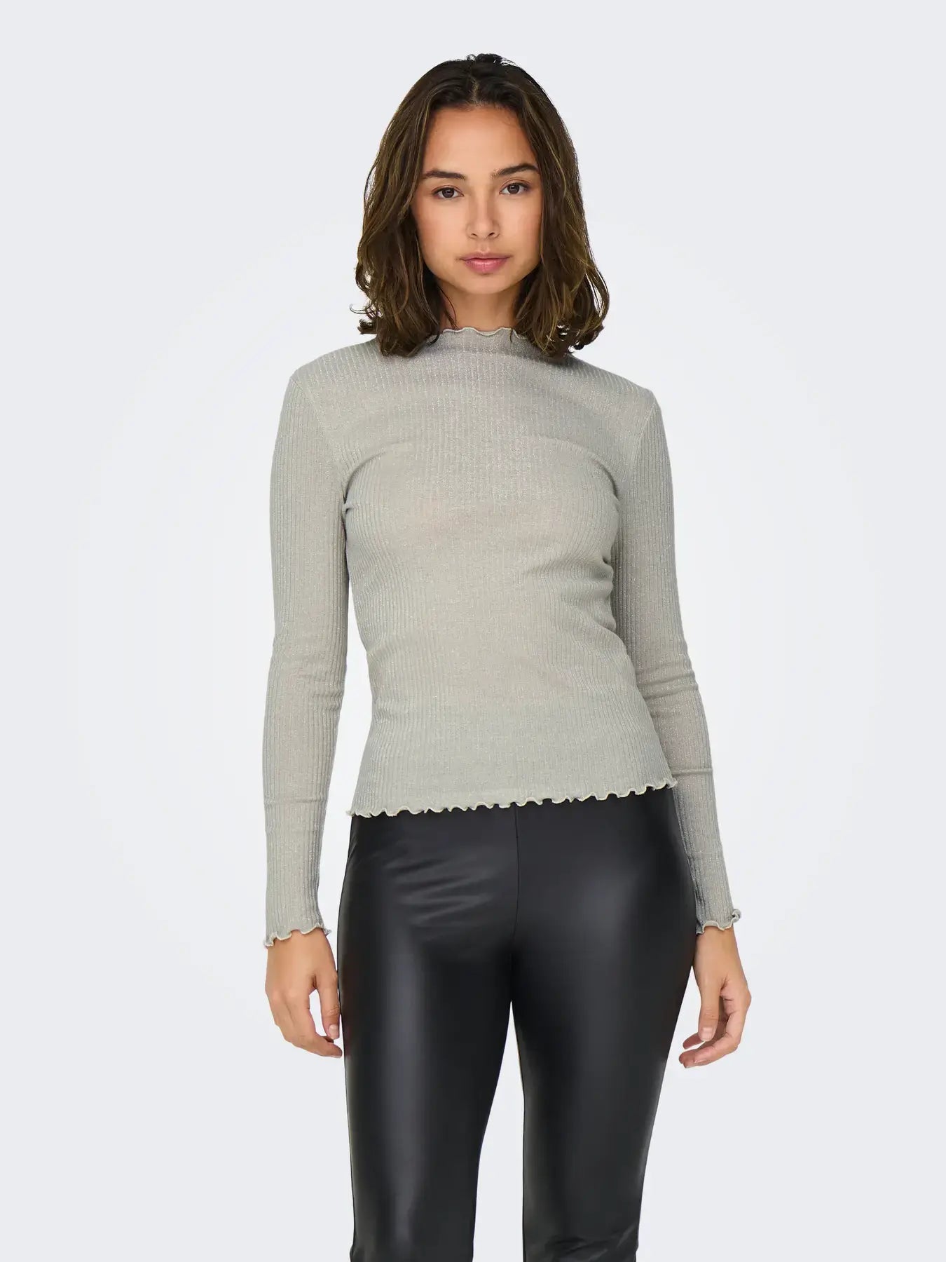 Only Glitter Top EMMA, Pumice Stone Silver glitter