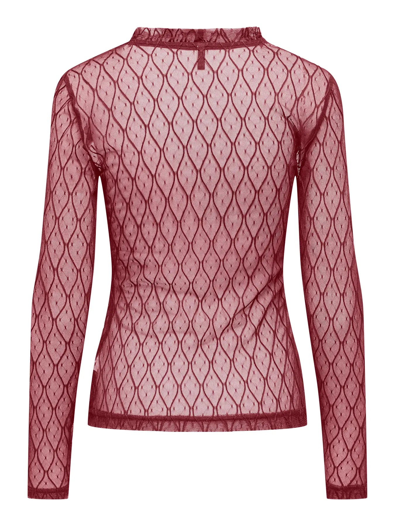 Only Top SALINA l/s Lace Top Jrs, Cabernet
