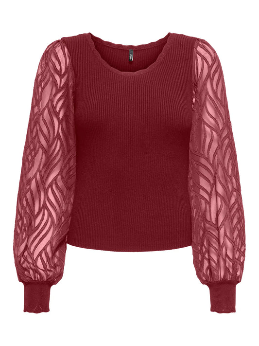 Only Pullover, JULIE RIB Mix, Cabernet Dtm Lace