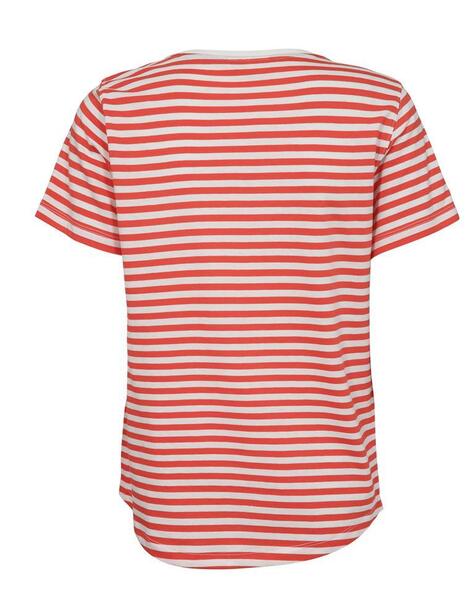 Freequent T-Shirt MIAN, Rood/Wit