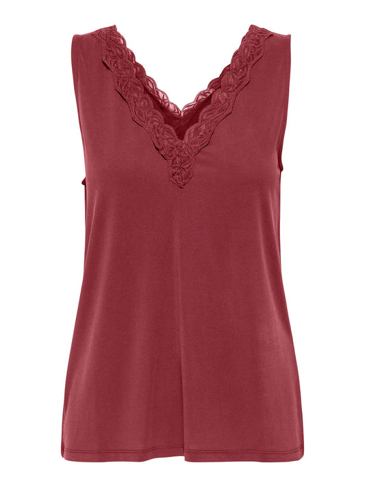 Only dames Top, FREE, Ruby Wine