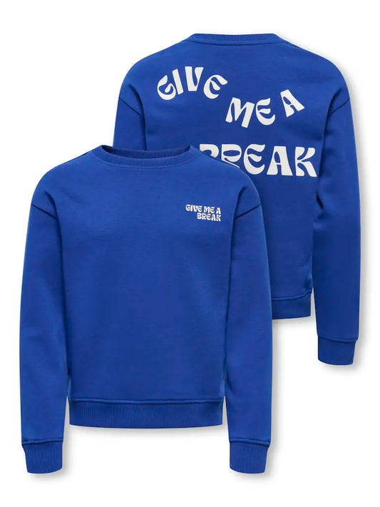 Only Girls Sweater, CAMINE,Mazarine Blue Break/Cloud Dancer