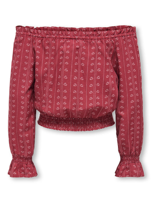 Kids Only Girls Shirt BOLETTA, Off shoulder,Earth Red