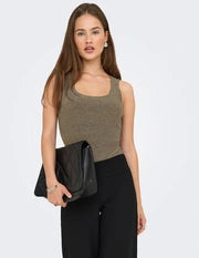 Only Dames Glitter Top, LEA, Falcon Gold glitter