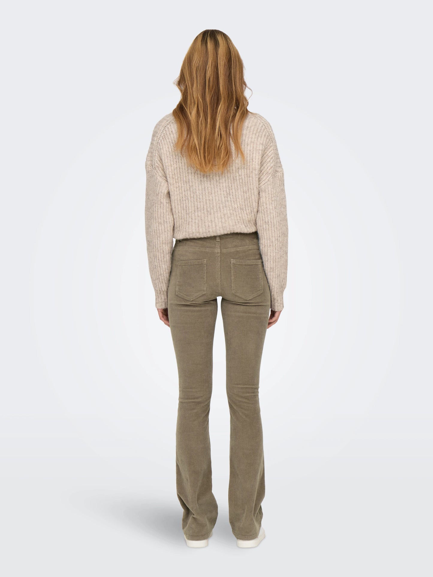 Only Rib Broek, MARY, Mid Cord Flared, Fossil