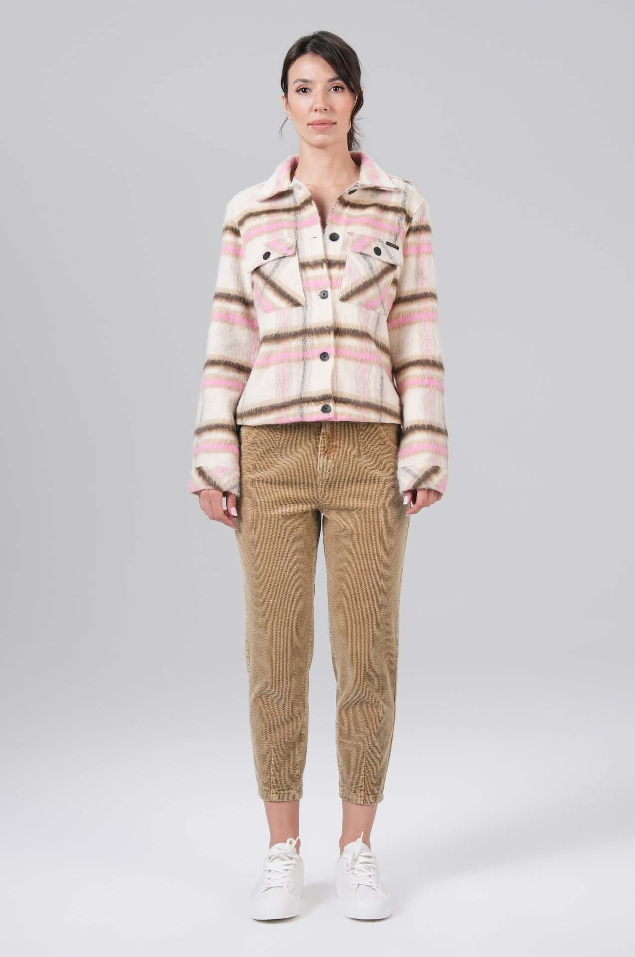 Miracle of Denim Dames Jack Chalk Beige Check