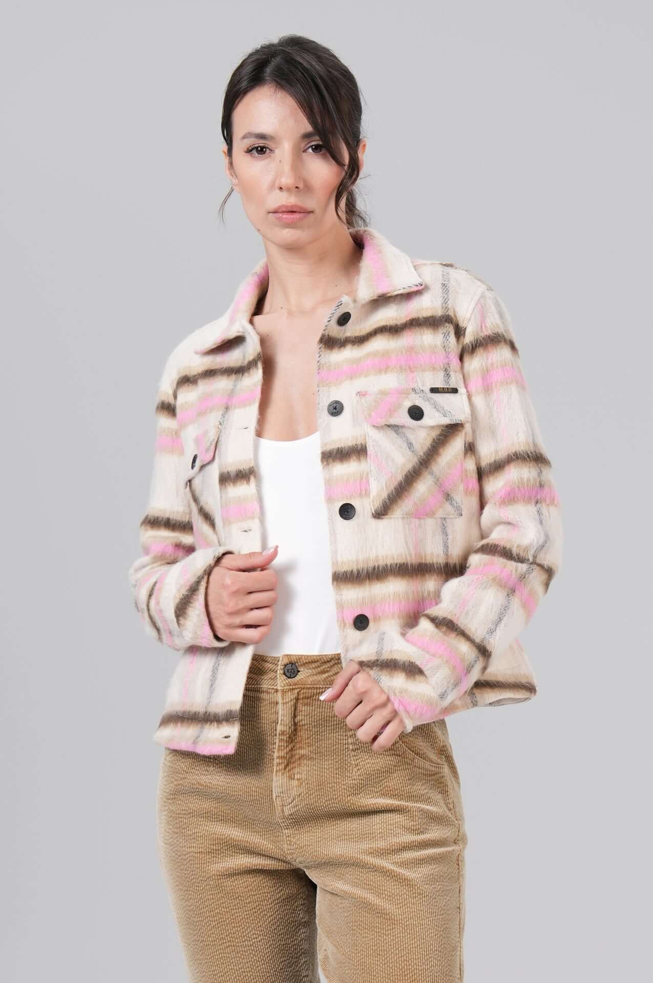 Miracle of Denim Dames Jack Chalk Beige Check