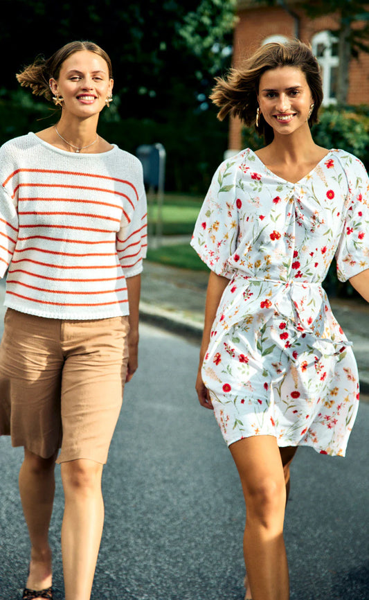Freequent Pullover, GRANDE, White/Coral