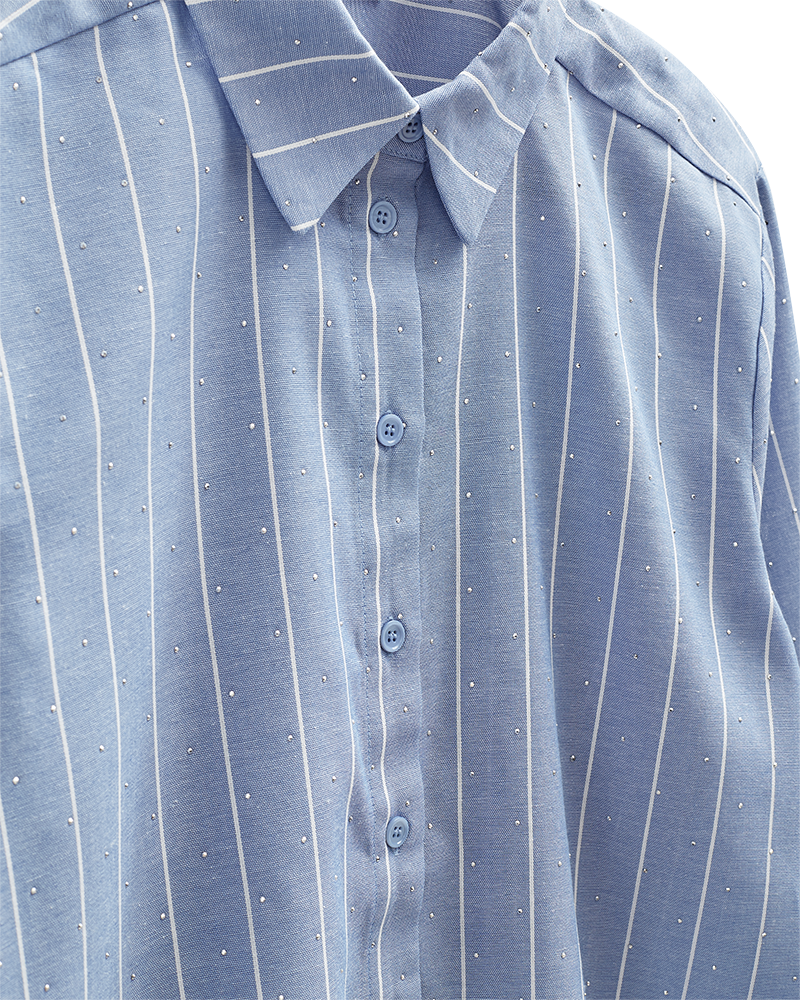 Freequent Blouse, SOLLY, Vista Blue, Star Off White