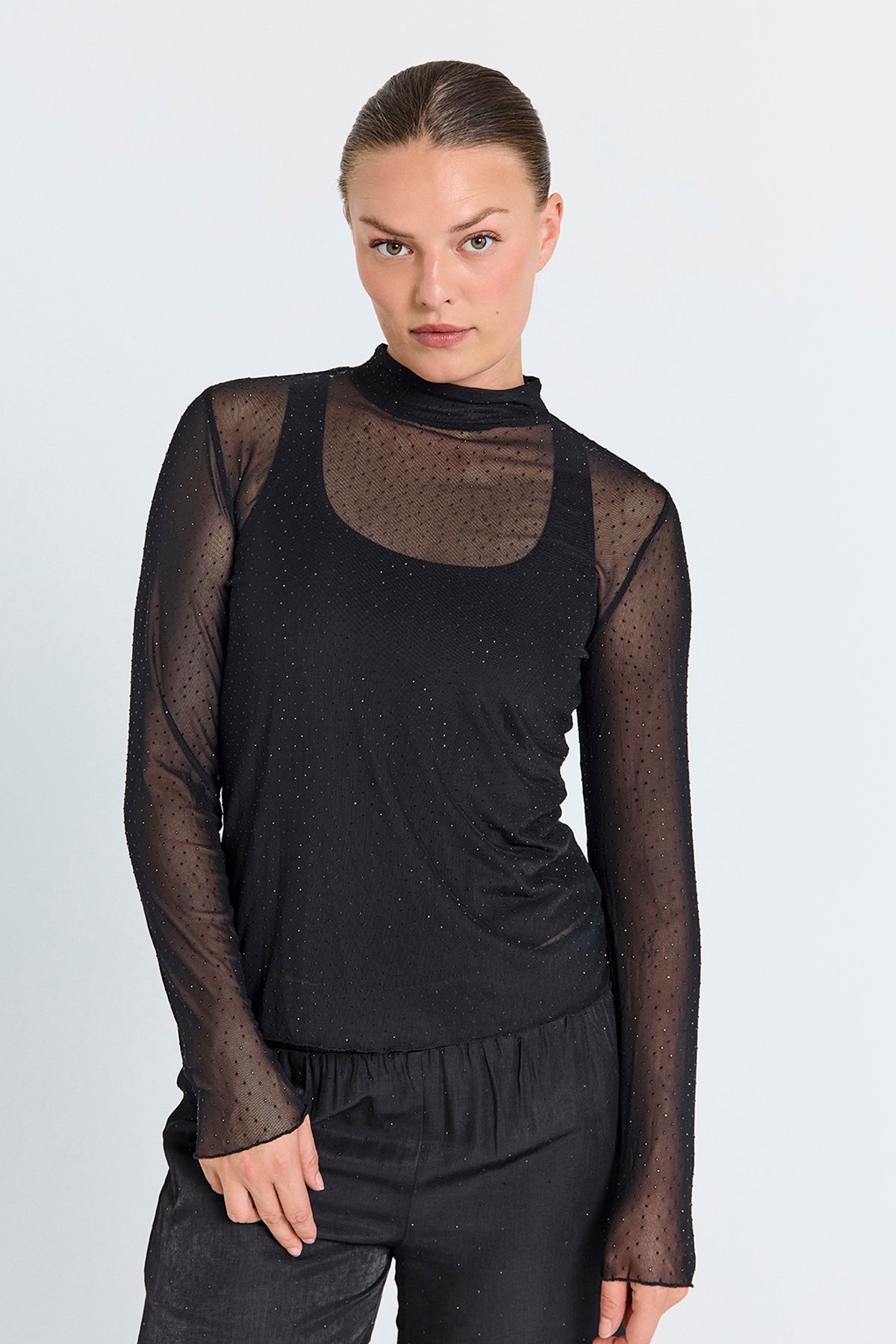 Freequent Mesh Top, ISKA, Black