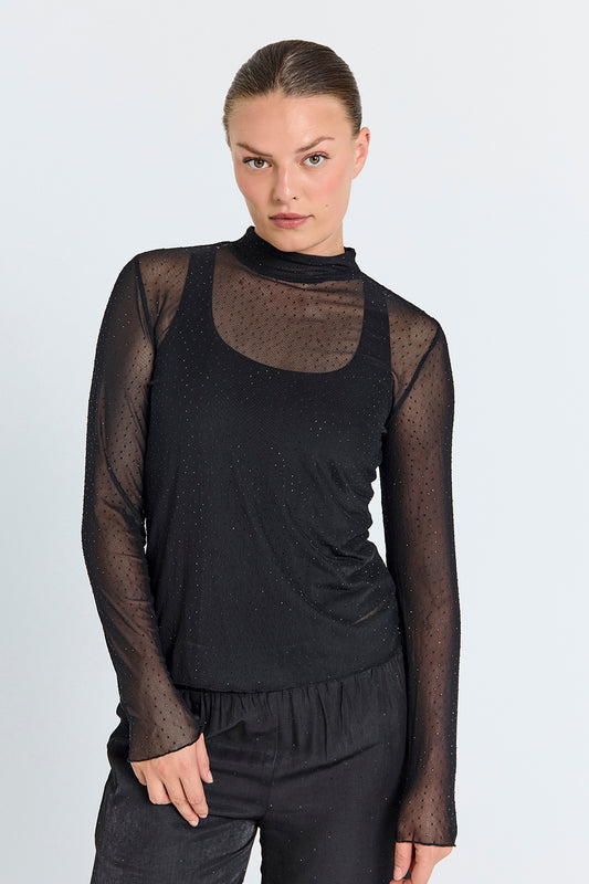 Freequent Mesh Top, ISKA, Black