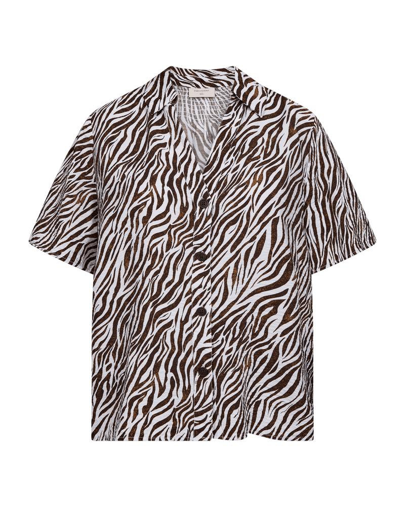 Freequent Blouse, MELE, Brilliant White, Coffee