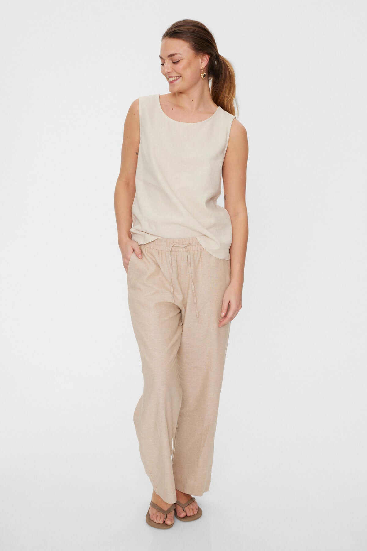 Freequent Broek, LAVA, Sand Melange