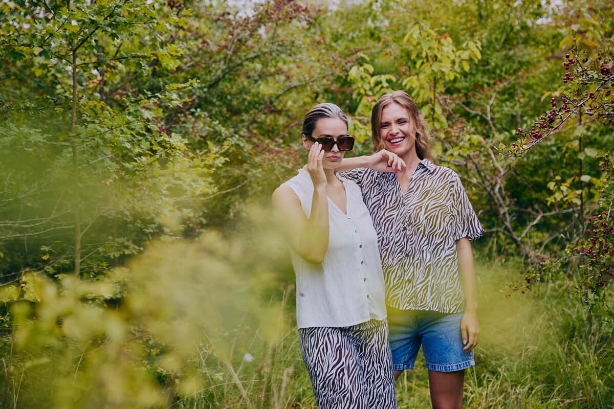 Freequent Blouse, MELE, Brilliant White, Coffee