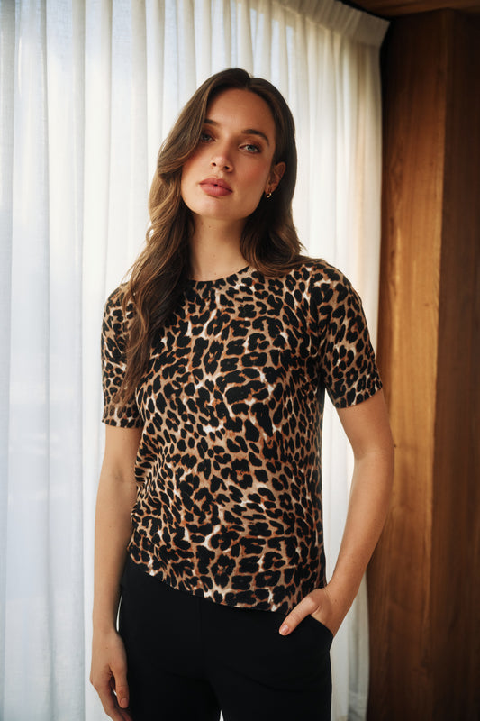 Lady Day Top SAGE, Leopard