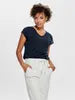 Only Shirt, SILVERY, V Neck Lurex NOOS, Night Sky